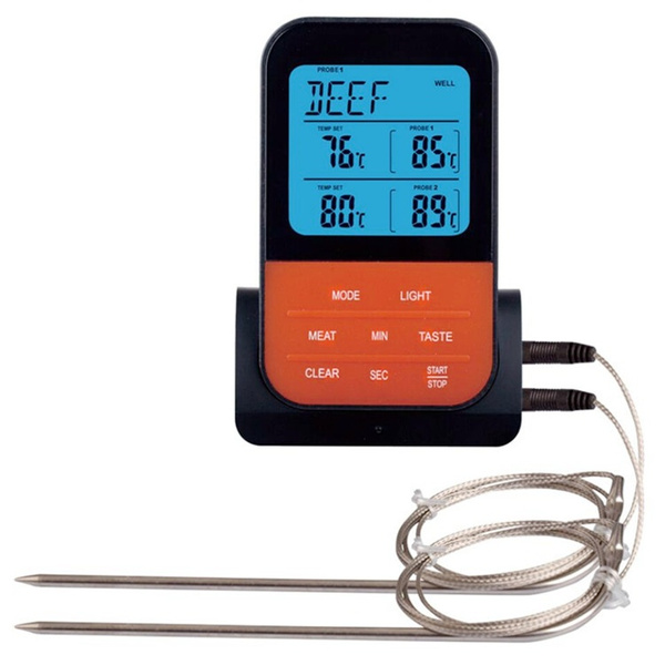 Digital Probe BBQ Meat Thermometer For Grill Smoker BBQ Food Oven  Thermometer With Timer Alarm Kitchen