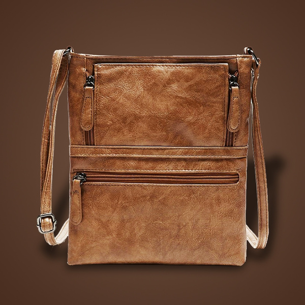 Multi pocket leather crossbody bag new arrivals