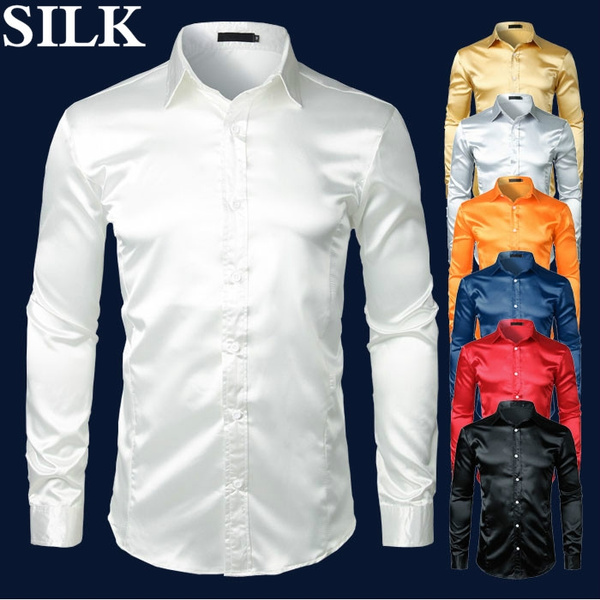 Mens white dress hot sale shirt for wedding