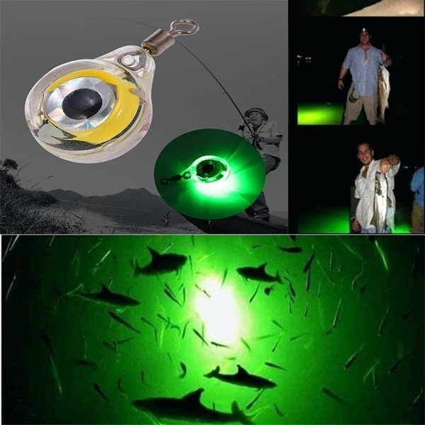 Wenjie Small Size Fishing Lights Night Fluorescent Glow LED Underwater Night Light Lure for Attracting Fish LED Fishing Supplies Green 
