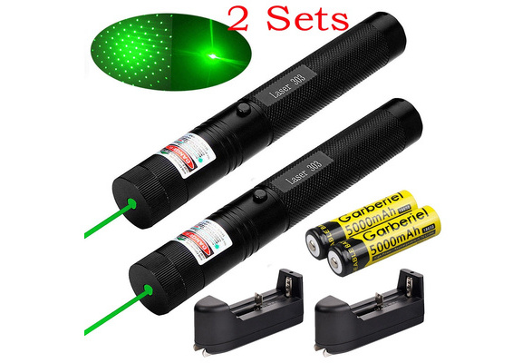 10Miles 532nm 303 Green Laser Pointer Lazer Pen Visible Beam Light+18650+Charger