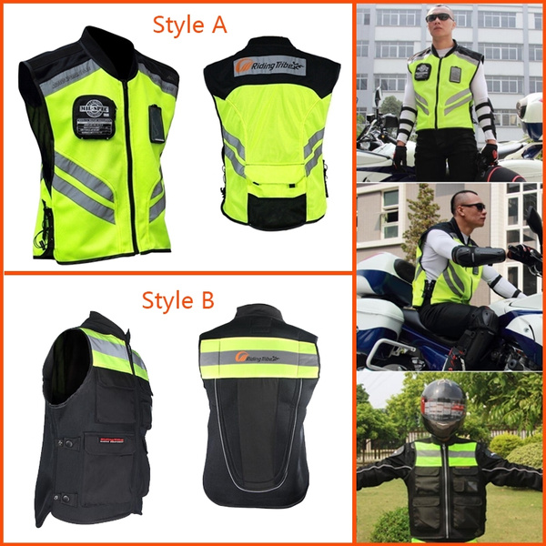 High Visibility Unisex Reflective Vest Motorcycle Racing Sleeveless