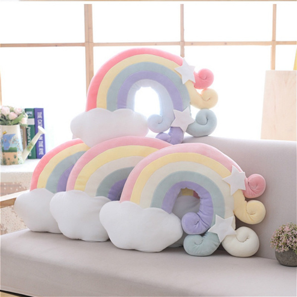 Japanese Rainbow Plush Sofa Pillow Cushion Kawaii Gift Home Decor Soft Wish - Japanese Kawaii Home Decor