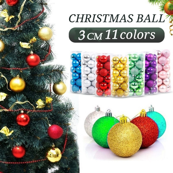 24X Christmas Xmas Tree Ball Bauble Home Party Ornament Hanging Decor 30mm HQ LG