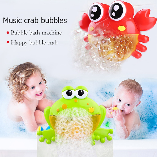 Crab&Frog Automatic Bubble Machine Musical Bubble Maker Baby Bath Shower Fun Toy 