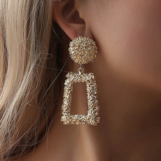 New Fashion Geometric Trapezoidal Earrings Long Metal Earrings Women Earrings Accessories,Jewelry,Earrings,Dangle Earrings