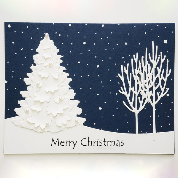 A Christmas Metal Cutting Dies,Christmas Greeting Card Stencil Scrapbooking Embossing Card Making DIY Card Christmas Decoration Greeting Card Decoration
