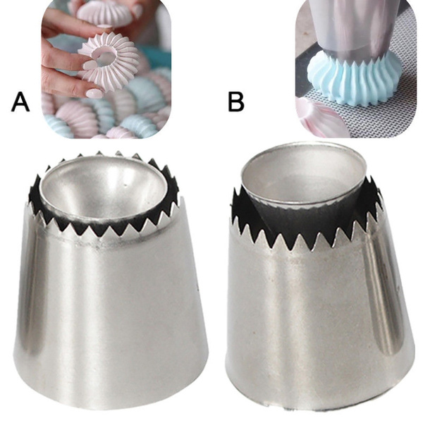 MMRM 2Pack Icing Nozzles Set Russian Piping Nozzle Set Sultan Ring Tips Cookies Mold Baking Tool