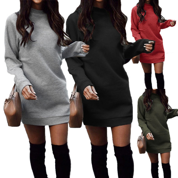 Women O-Neck Solid Color Turtleneck Long Sleeve Plus Velvet