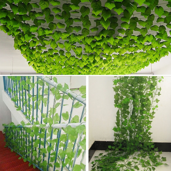 2M Ivy green Fake Leaves Garland Plant Vine Foliage Home Decor