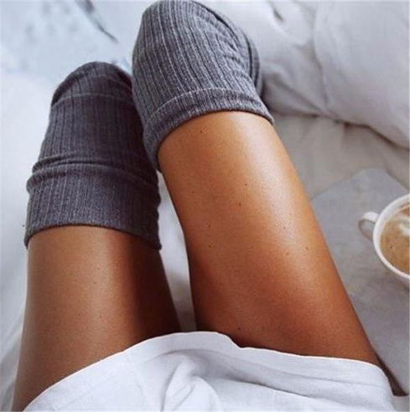 Women Girls Over The Knee Long Socks Knit Warm HOT Thigh High Stocking  Tights