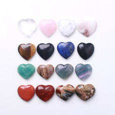 Heart, semipreciousstone, crystalsandstone, polished
