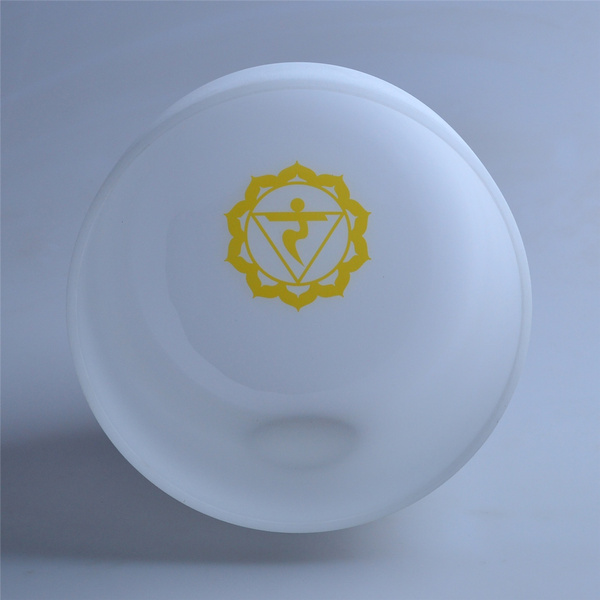 440HZ 8“ E Solar Plexus Chakra Yellow Quartz Crystal Singing Bowl 
