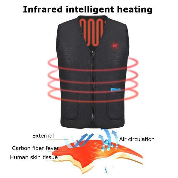 1Pc Excelvan 5V USB Battery Warm Heated Vest for Male Female L/XL/XXL/XXXL 