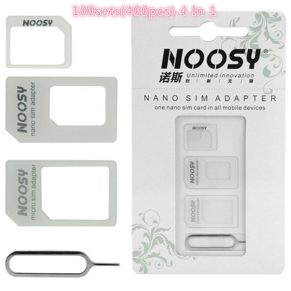 100sets 400pcs 4 In 1 Noosy Nano Micro Sim Card Adapter Eject Pin For Iphone 7 6 5 5s For Iphone 6 6plus With Retail Box Wish