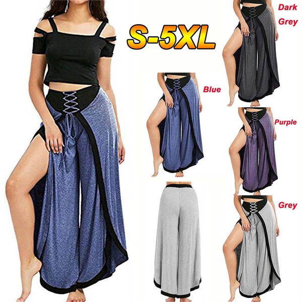 Women Sexy Fashion Wide Leg Pants Lace 