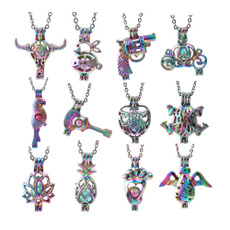 Necklace, rainbow, pearl jewelry, Flowers