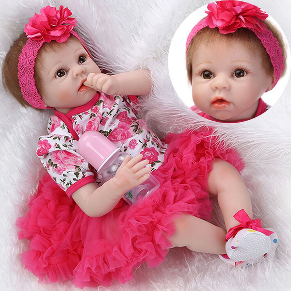 Reborn Baby Doll 22 55cm Alive Soft Silicone Vinyl Newborn Bebe Magnetic Pacifier Birthday Gifts Golden Hair Girl Wish