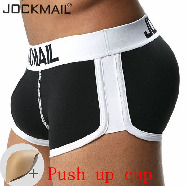 Mens Bulge Enhancing Underwear Boxer Sexy Push Up Cup Padded Front + Back  Hip Enhance The Buttocks