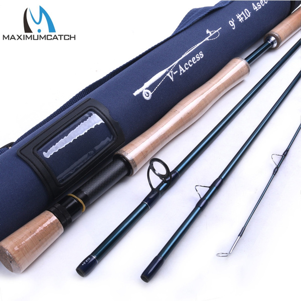 Maxcatch 3/4/5/6/7/8/9/10/12WT Fast Action Fly Fishing Rod Graphite IM10 & Case 