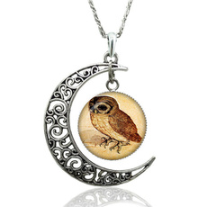 Owl, glasspendantnecklace, art, Jewelry