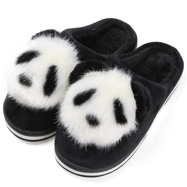 Gosear Winter Women Girls Cute Cartoon Panda Pattern Soft Warm Indoor Slippers Shoes Size 35-39 