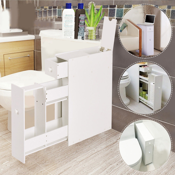 Narrow Design Wood Floor Bathroom Storage Cabinet Holder Organizer Wish Narrow Design Wood Floor Bathroom, Narrow Bathroom Floor Cabinet With Drawers