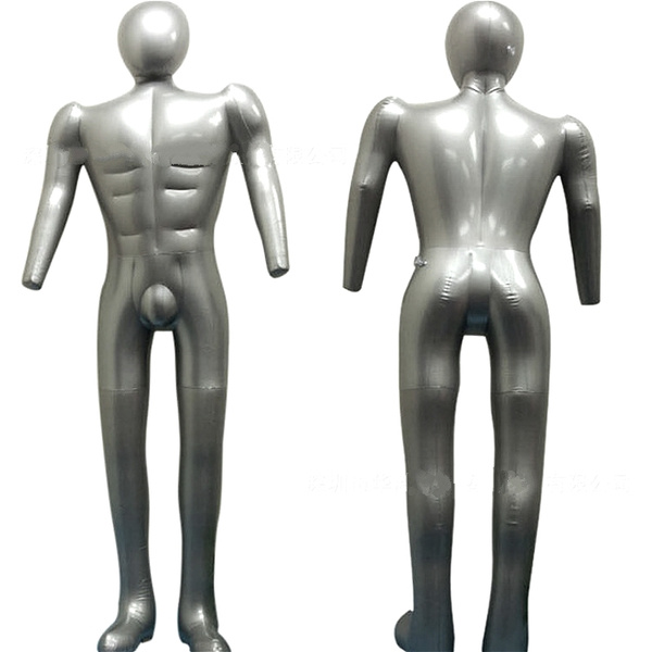 New Silver Male Inflatable 3/4 Torso Mannequin HR104-M 