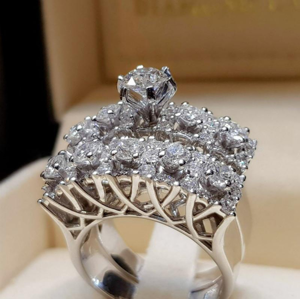 2019 Alloy Exquisite Beautiful Natural Gem Stone Womens Ring Bride Ring Wedding Ring Birthday Gifts Bague Femme