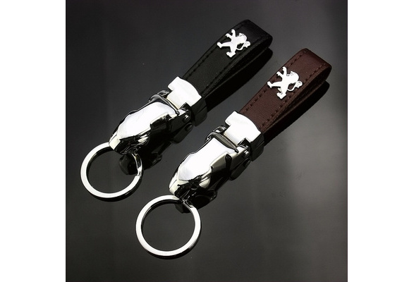 Leather Car Key Chain for Peugeot