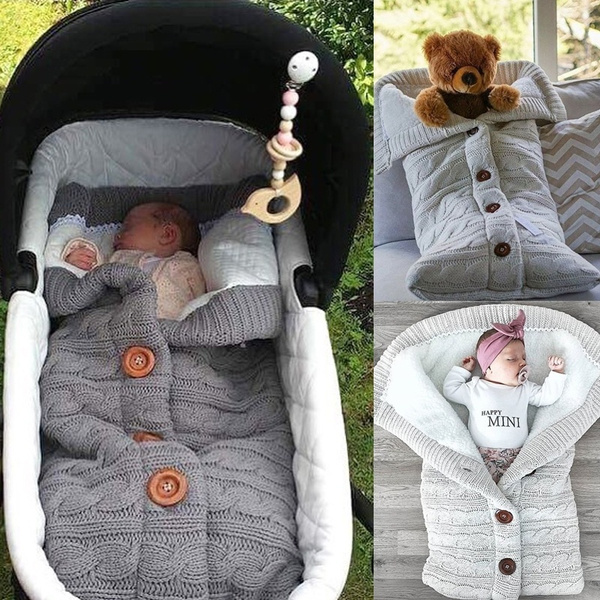 Pink Newborn Boys Girls Cute Receiving Blanket Baby Wrap Swaddle Blanket Knit Sleeping Bag Sleep Sack Stroller Wrap for Baby 