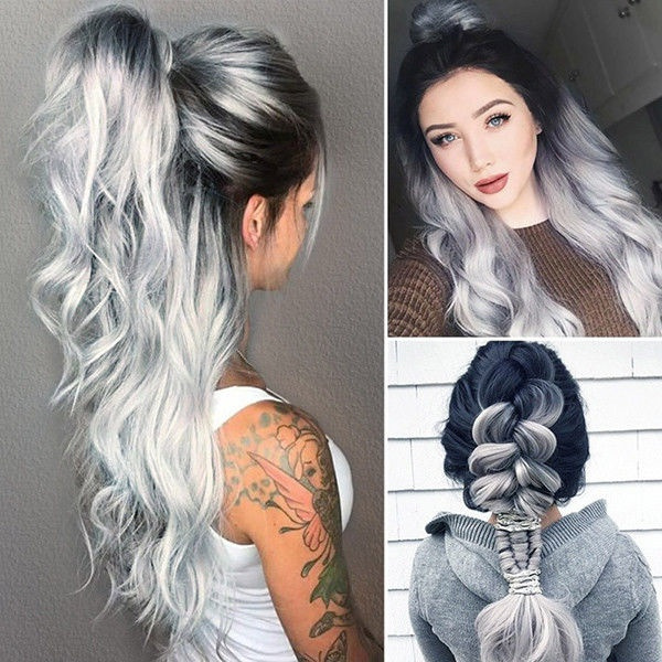 white and gray wig