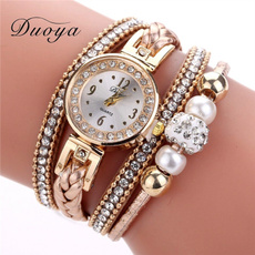 Women'S Wristwatch Luxury Gold Pearl Pendant Vintage Quartz Watch Fashion Ladies Dress Watches