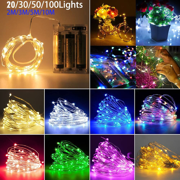 30/50/100 LED String Copper Wire Fairy Xmas Lights Battery Powered Waterproof