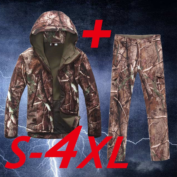 Mens Military Tactical Camouflage Hunting Clothes Waterproof Jackets Pants  Suits