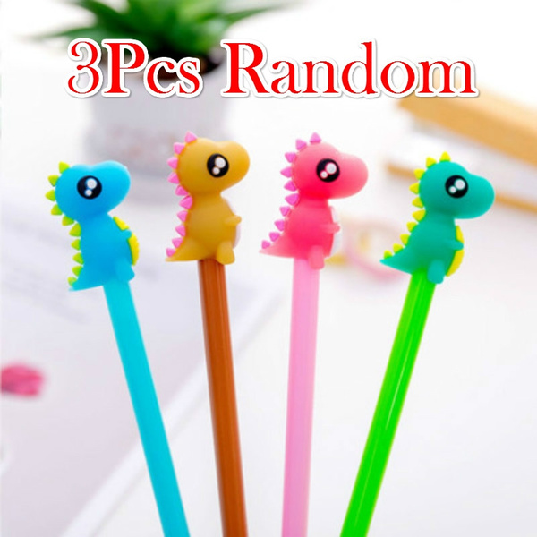 3Pcs Dinosaur Pens Korean Stationery Cute Kawaii Cartoon Dinosaur Gel Pen  School Office Supplies Creative Gifts Color Random | Wish