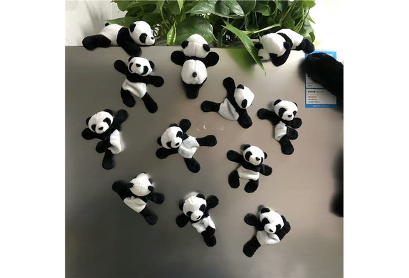 Lovely Plush Panda Fridge Magnet Refrigerator Sticker Toy Gift cotton PP Z9Q6 