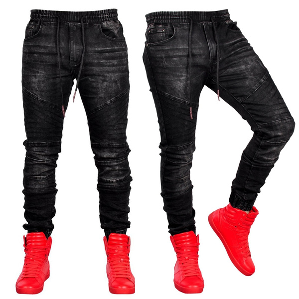 Mens Black Ripped Trouser Jeans | Ripped Black Jeans Men Fashion -  Streetwear Fashion - Aliexpress