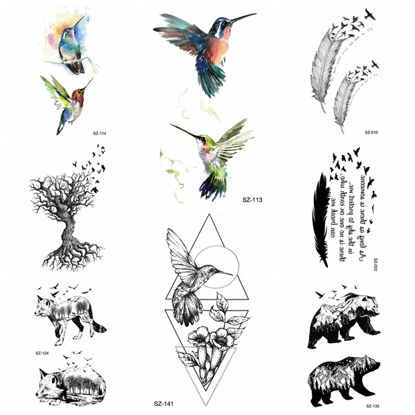 feather bird tattoo for men