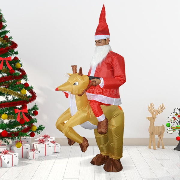 inflatable santa riding reindeer costume