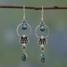 Sterling, Turquoise, Gemstone Earrings, vintage earrings