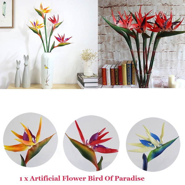 Artificial Flower Bird Of Paradise Fake Plant Silk Strelitzia Reginae Decor NICE 