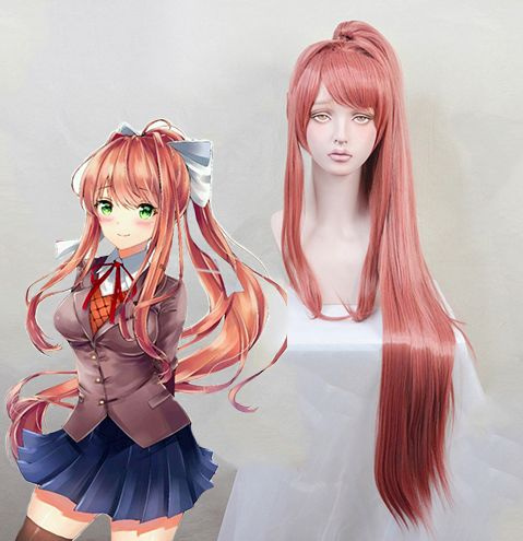 Doki Doki Literature Club Cosplay Wig Monika Cosplay Wig