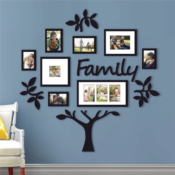Large Family Tree Wall Decals 3D DIY Photo Frame Wall Stickers Mural Home Decor 