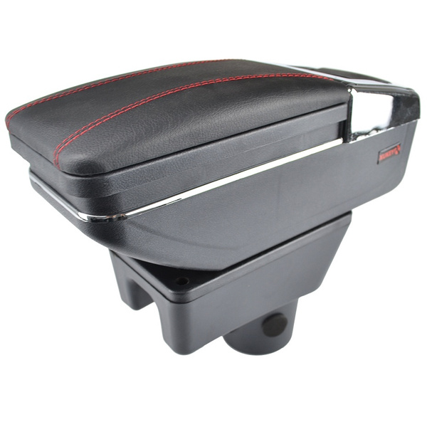 For Mitsubishi Mirage Space Star 2014 - 2018 Storage Box Armrest Arm Rest  Rotatable Black Leather Ashtray 2016