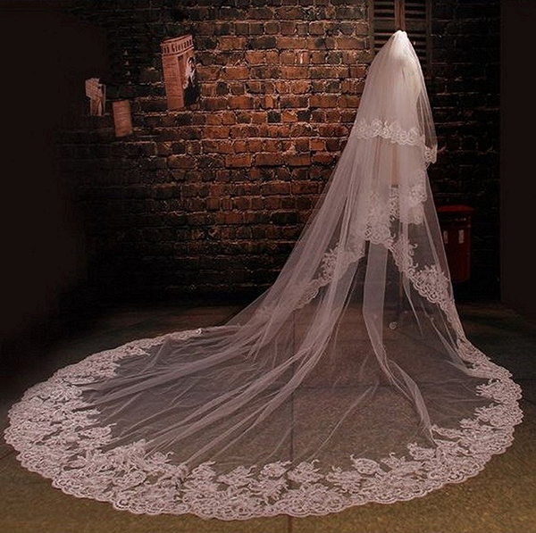 Wedding Veil With Comb Cathedral Length White Ivory Long Lace Bridal  Accessories