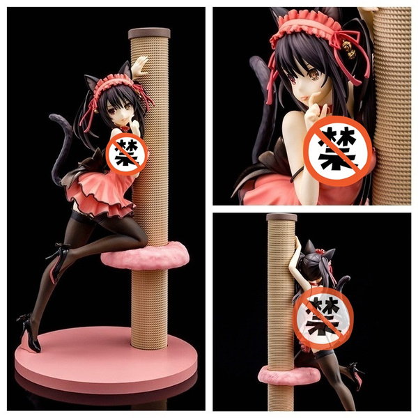 Anime Figure Date A Live Tokisaki Kurumi Nightmare High Quality PVC Action  Figure Collectible Model Doll Toy with Box 1/7 Cat Ear Cattail Dressing Ver  