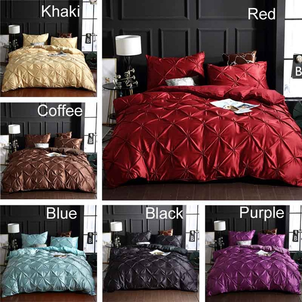 8 Colors 2/3pcs Luxurious and Comfortable Silk Bedding Set Silk