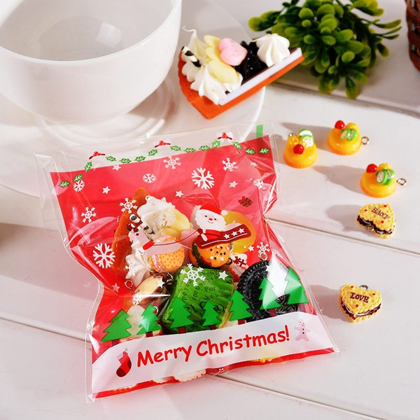 New Style Christmas Cartoon Self-sealing Food Bags, Candy Wrapping Zip Lock  Pouch For Snacks, 10pcs/pack