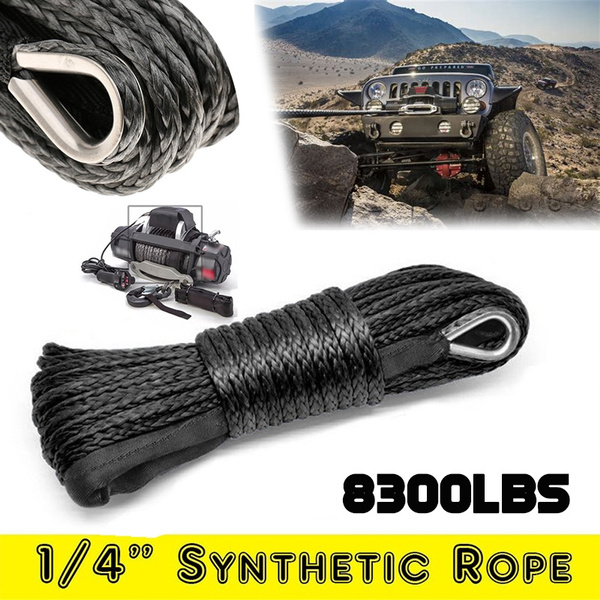 6mm*15m Synthetic Winch Rope,ATV Winch Cable for Electric Winch, Plasma  Rope for Auto Parts